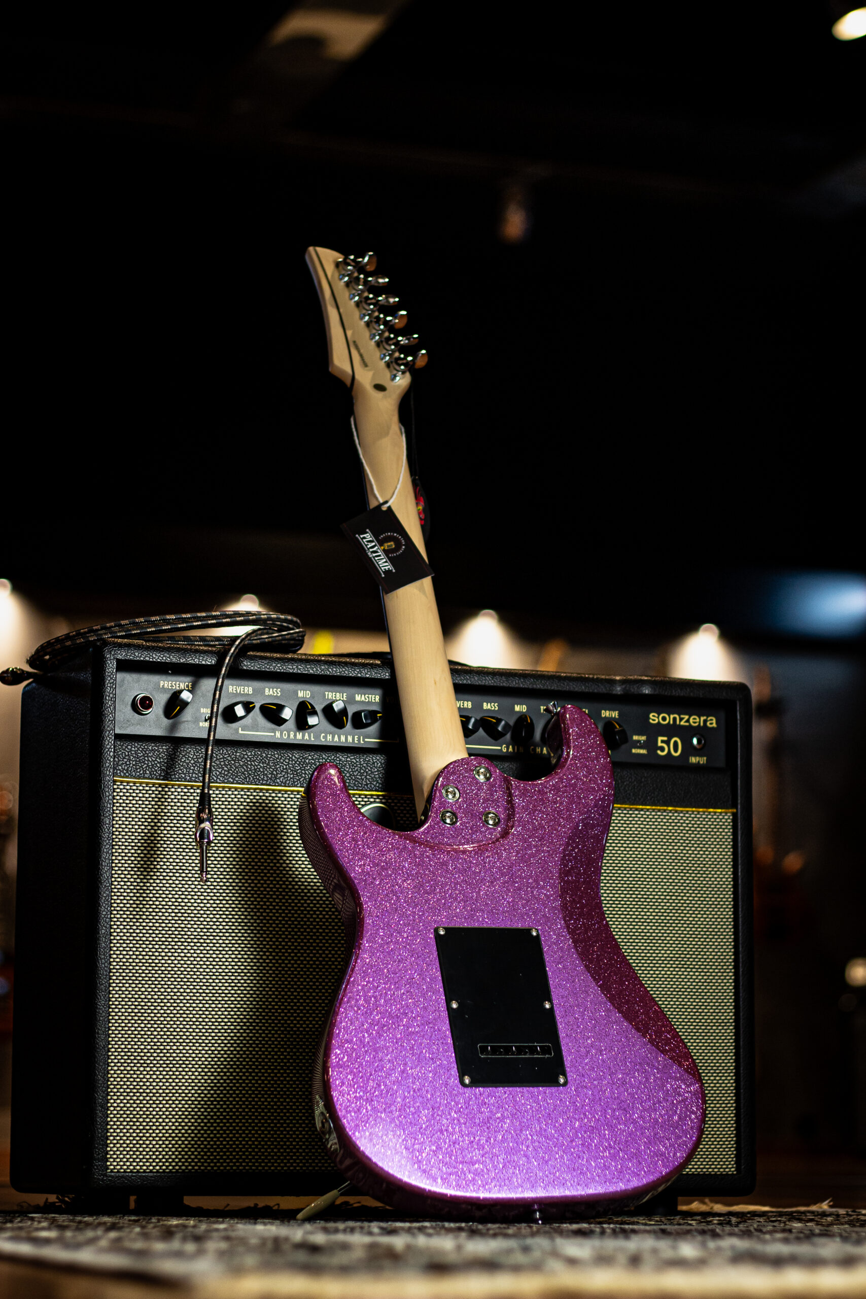 Guitarra Seizi Katana Venom HH Purple Sparkle - Imagem 3